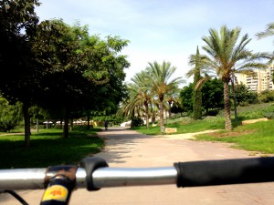 Mit dem Fahrrad durch den Park Túria in Valencia an einem langen Wochenende