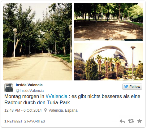 Das Bild zeigt ein Tweet von Inside Valencia bei Twitter