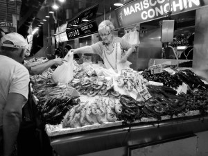Eine Fischtheke im Mercado Centra